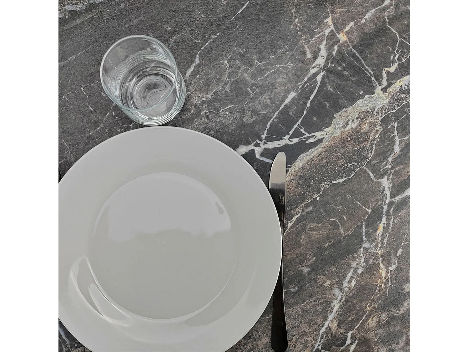 Barra alta redonda Ø 60 cm Rome bistro mármol veteado