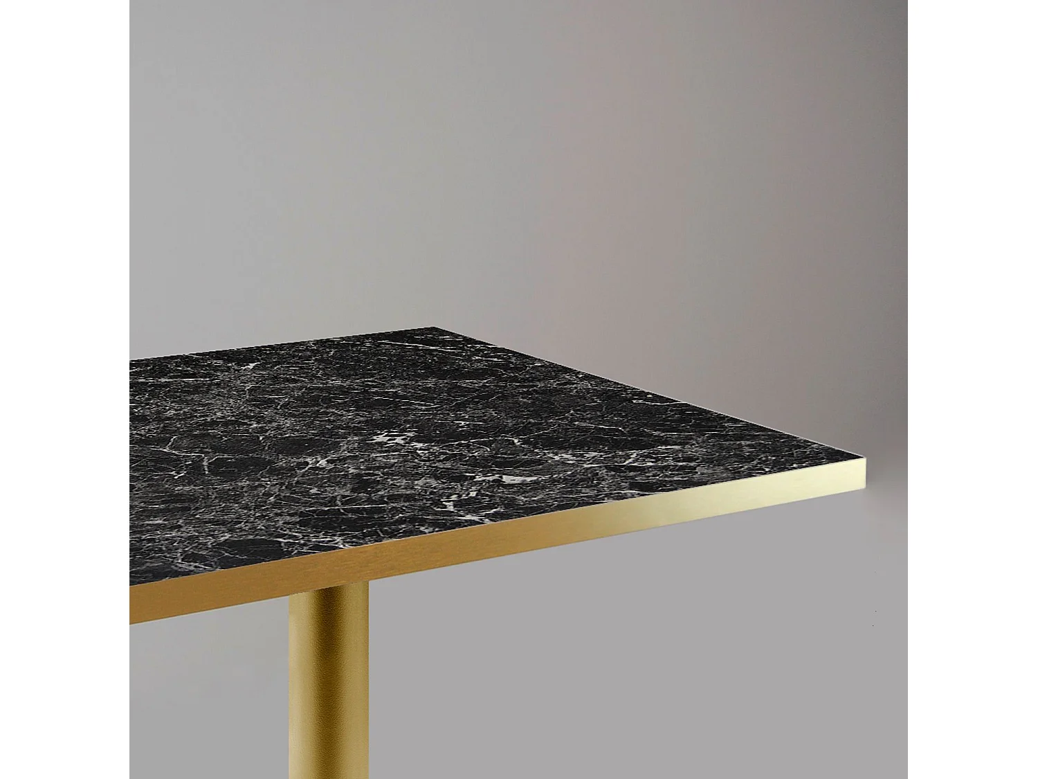 Mesa alta 60 x 60 cm Rome bistro mármol negro brillo