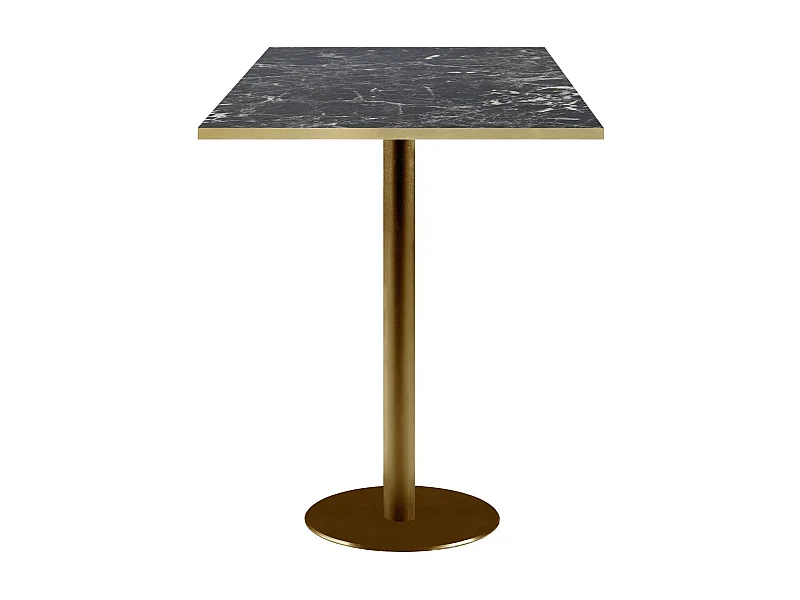 Mesa alta 60 x 60 cm Rome bistro mármol negro brillo