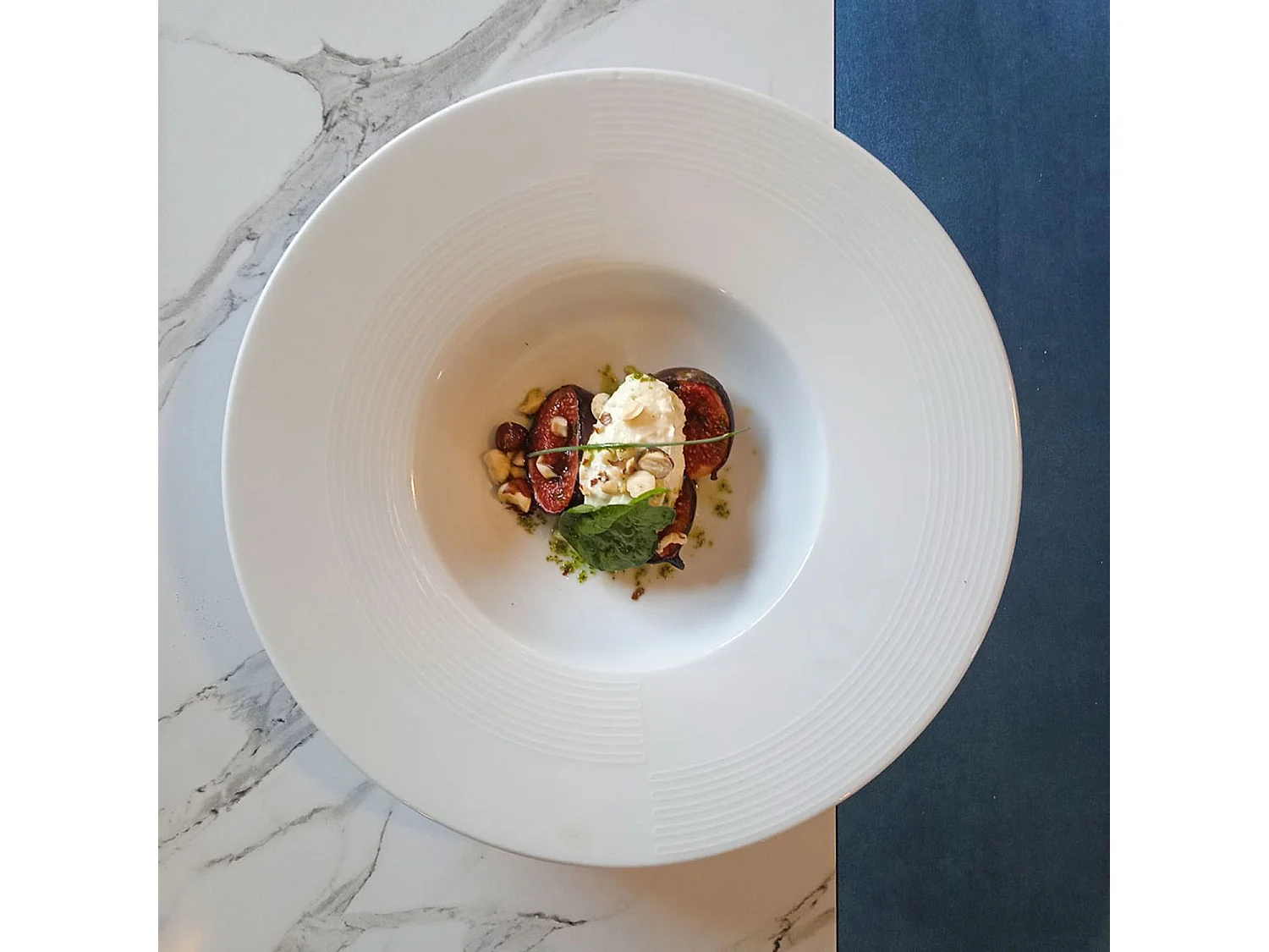 Barra alta redonda Ø 60 cm Rome bistro mármol blanco