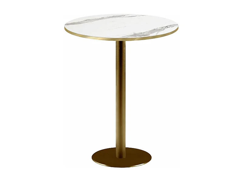 Barra alta redonda Ø 60 cm Rome bistro mármol blanco