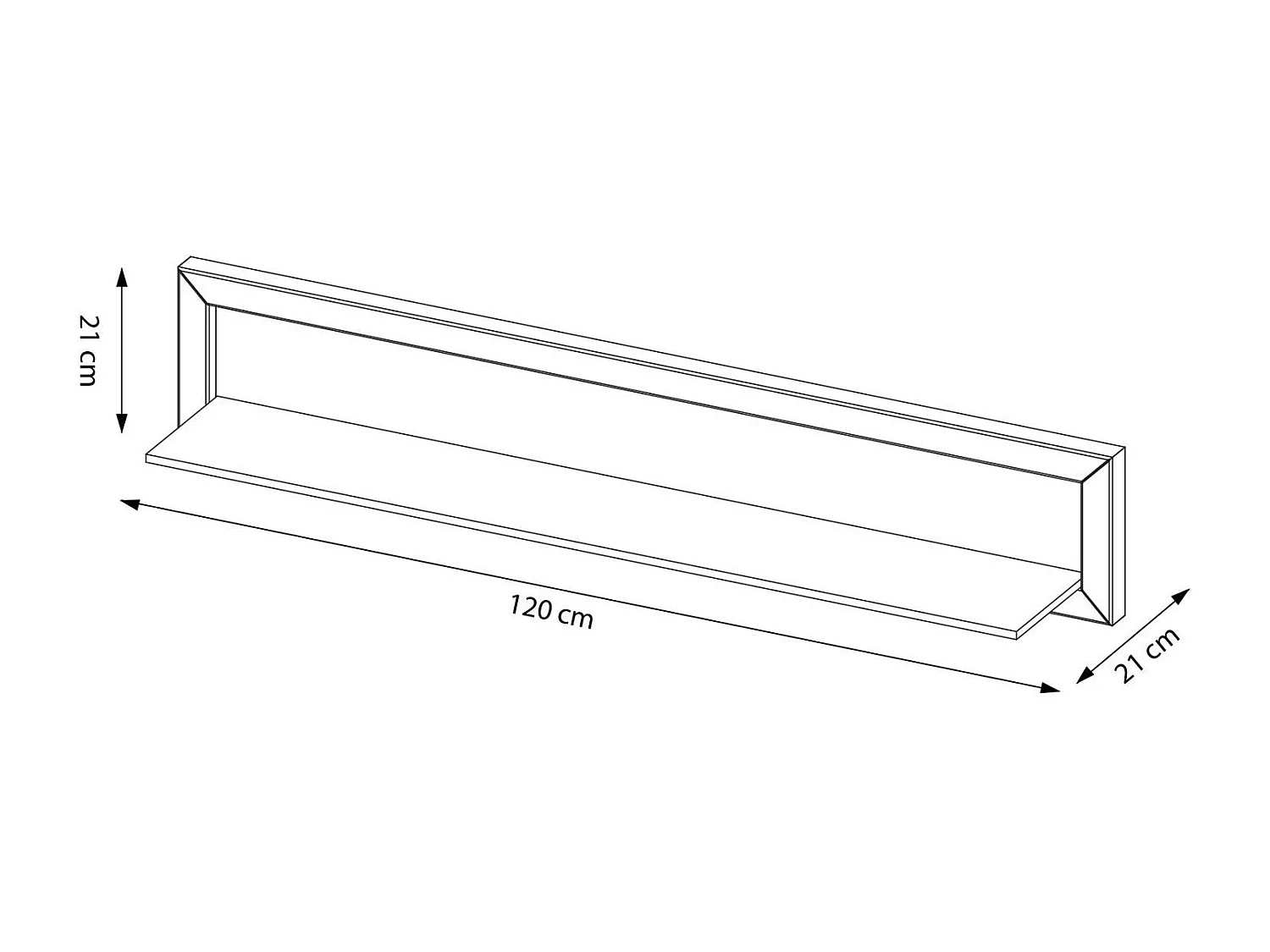 WANDREGAL Limbo Eiche Artisan 120 / 21 / 21cm