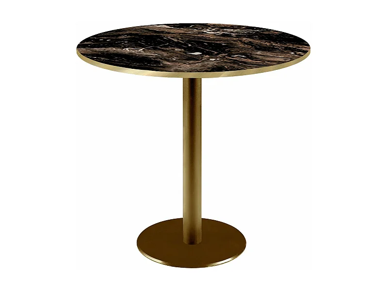 Table ronde Ø 70 cm Rome bistrot marbre veiné glossy
