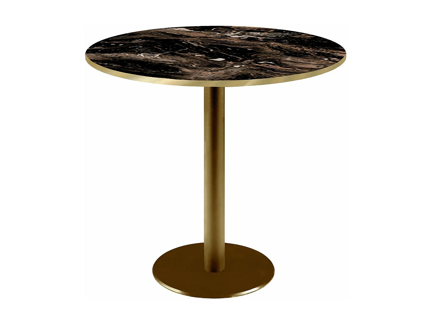 Table ronde Ø 70 cm Rome bistrot marbre veiné glossy