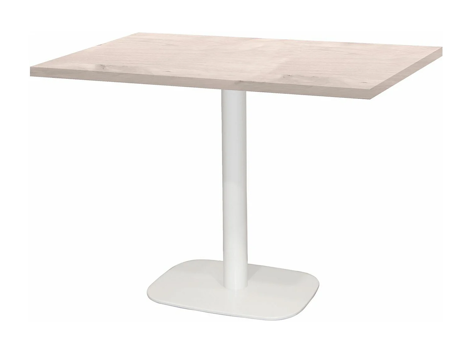 Table 120 x 70 cm - Round pied blanc chêne bosco