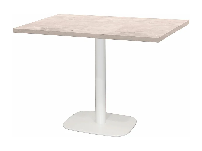 Table 120 x 70 cm - Round pied blanc chêne bosco