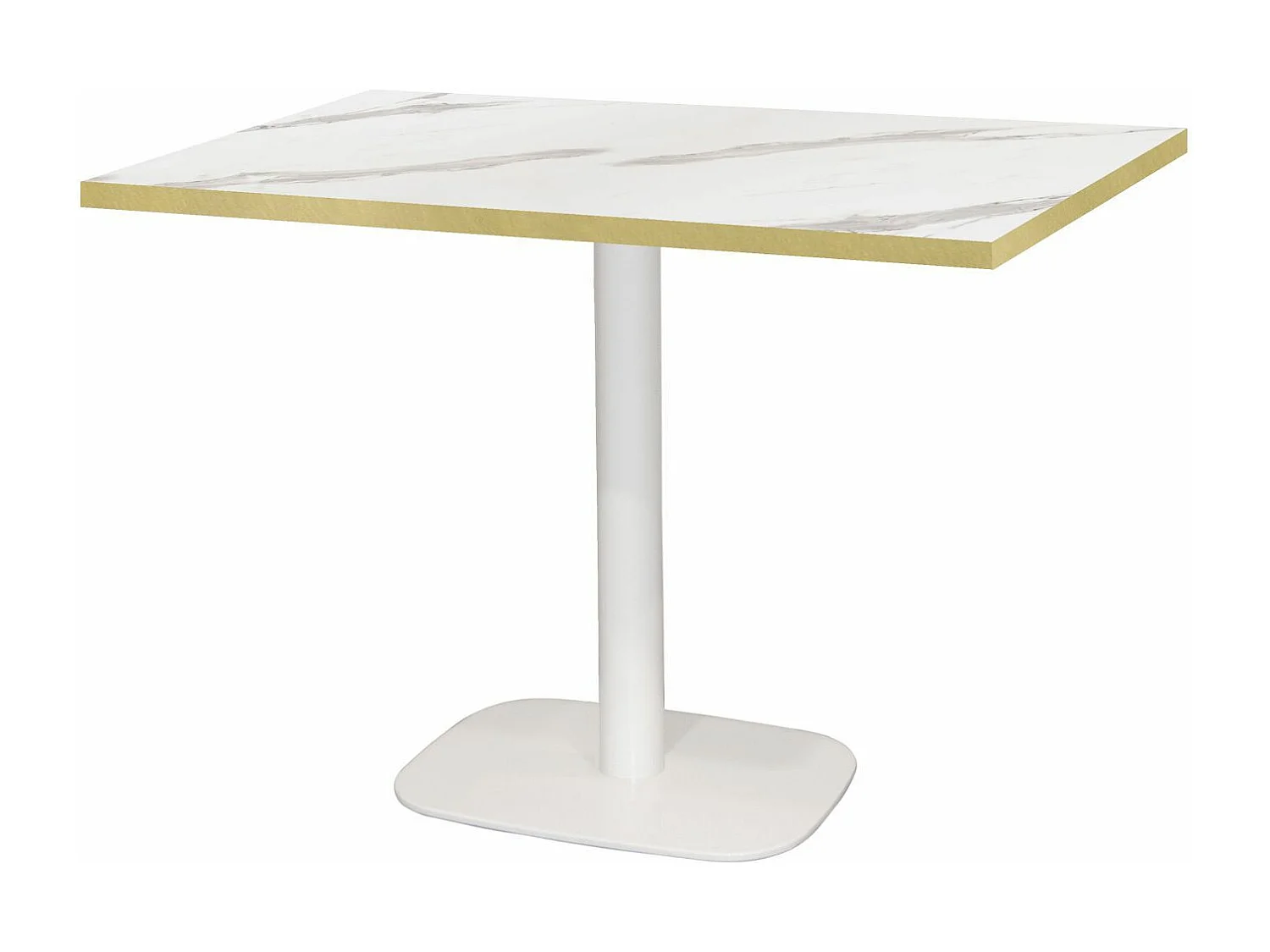 Table 120 x 70 cm - Round marbre blanc chants laiton