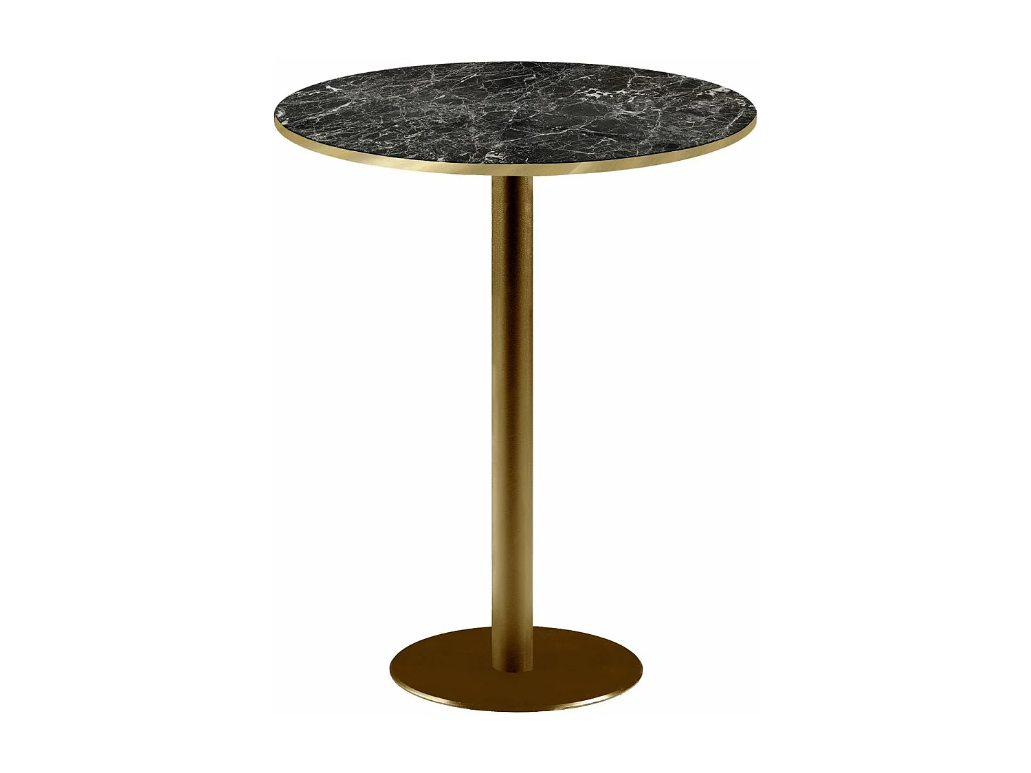 Barra alta redonda Ø 60 cm Rome bistro mármol negro brillante