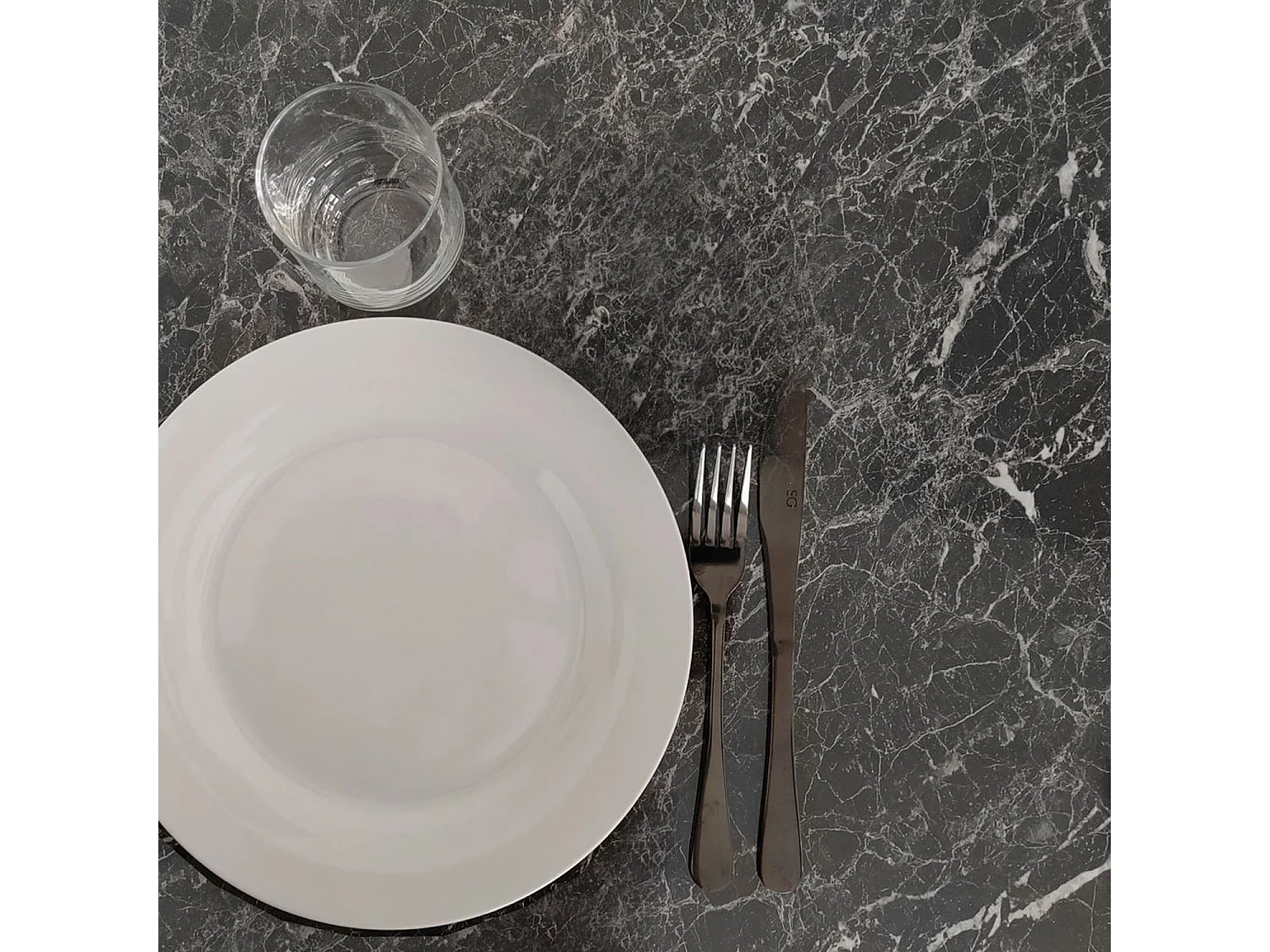Mange-debout rond Ø 60 cm Rome bistrot marbre noir brillant