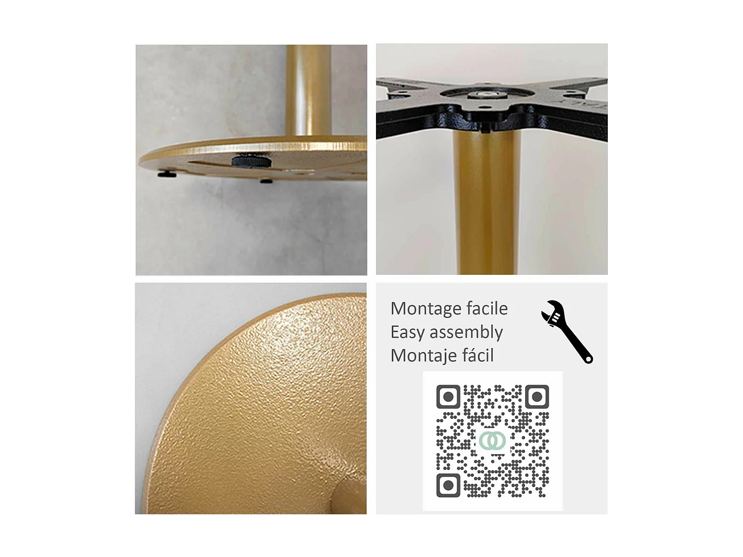 Mange-debout rond Ø 60 cm Rome bistrot marbre noir brillant