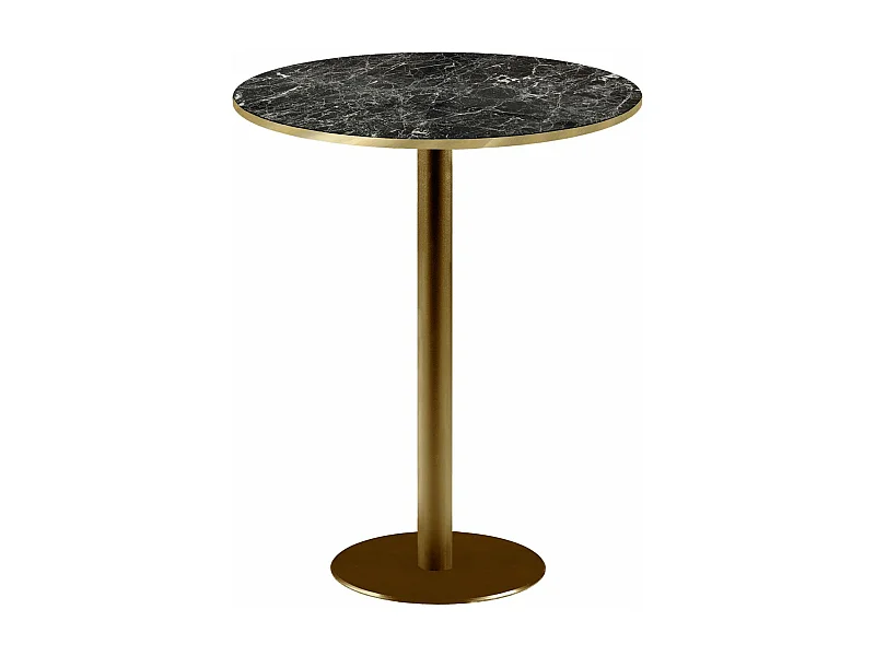 Mange-debout rond Ø 60 cm Rome bistrot marbre noir brillant