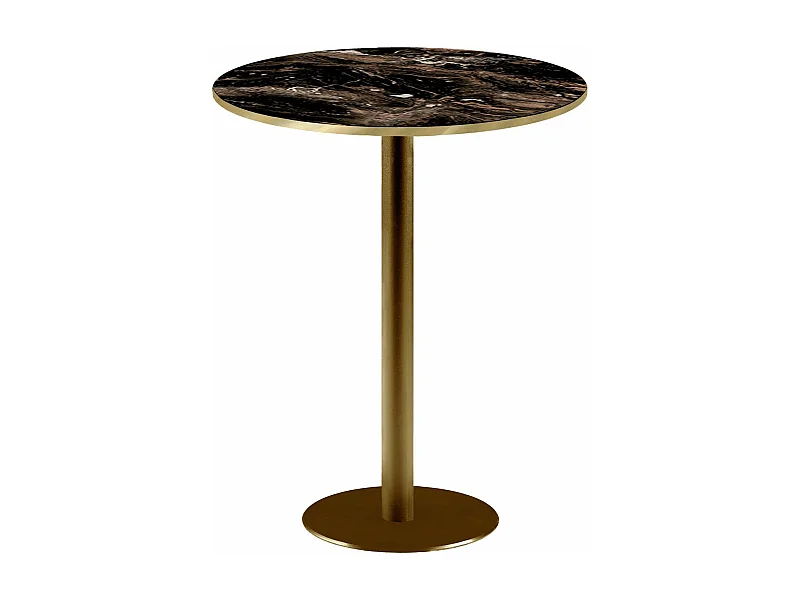 Barra alta redonda Ø 60 cm Rome bistro mármol veteado brillante