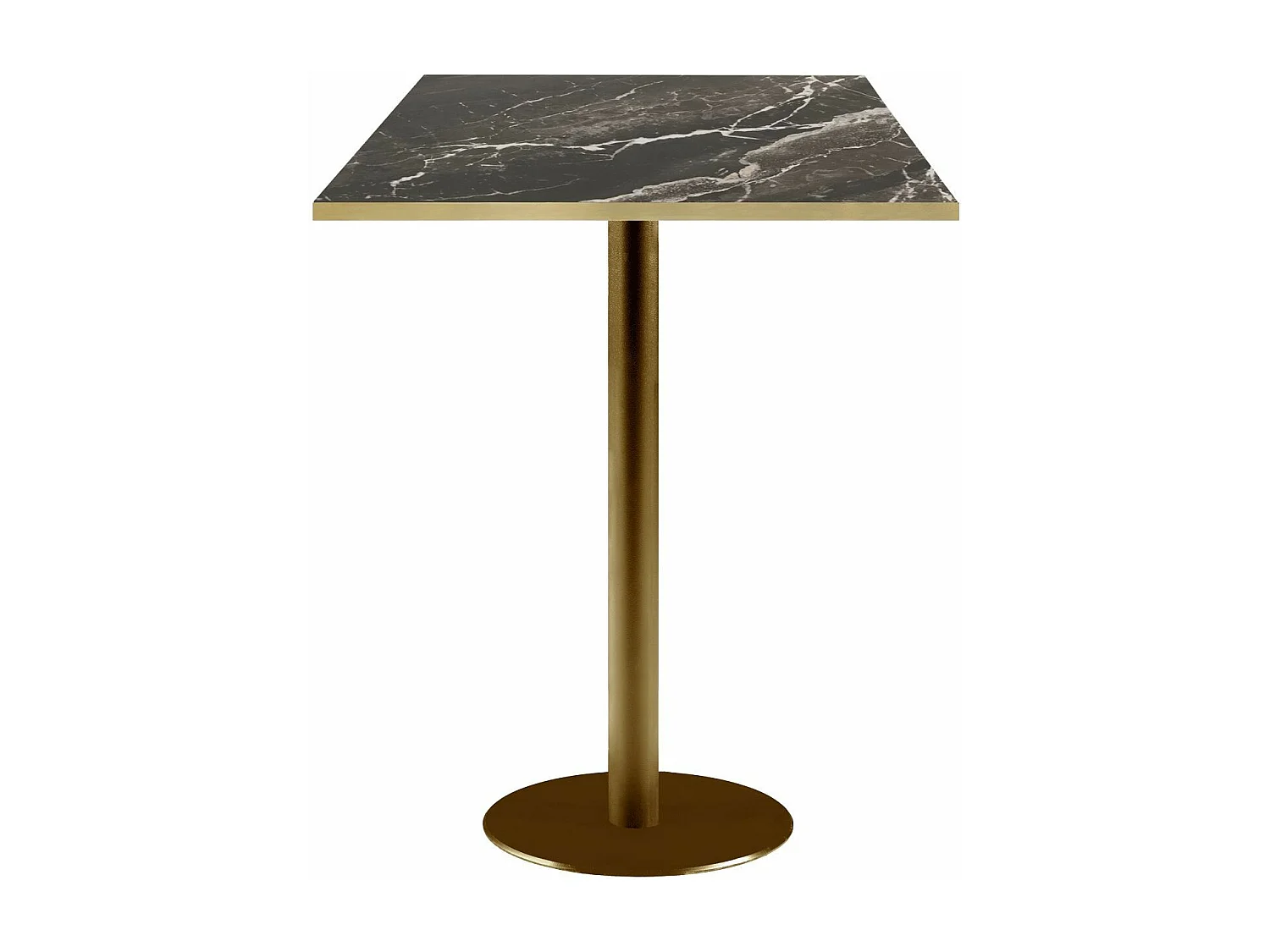 Mesa alta 60 x 60 cm Rome bistro mármol veteado