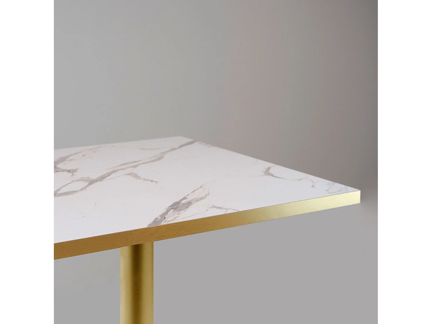 Mesa de bar 60 x 60 cm Rome bistro mármol blanco