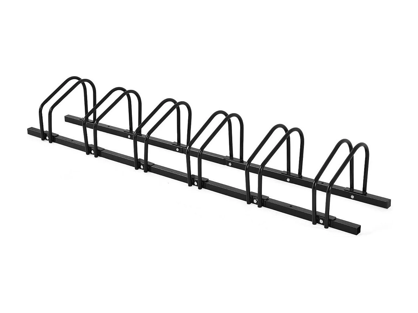 Râtelier 6 Vélo, Support de Rangement Vélo en Acier Revêtu, Fixation au Sol ou au Mur pour Extérieur et Intérieur, 180 x 32,5 x 26 cm, pour VTT, Vélo de Course, Vélo d’Enfant, Noir