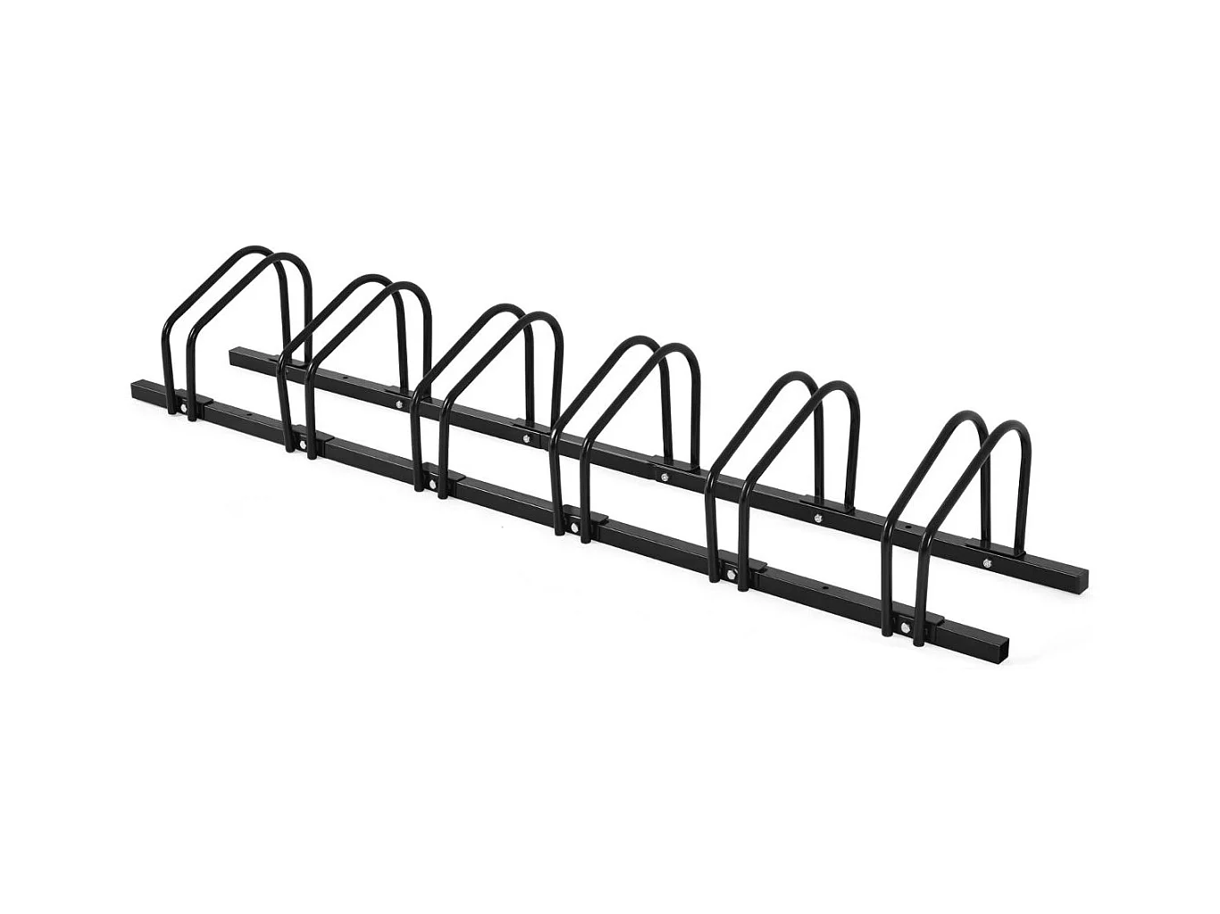 Râtelier 6 Vélo, Support de Rangement Vélo en Acier Revêtu, Fixation au Sol ou au Mur pour Extérieur et Intérieur, 180 x 32,5 x 26 cm, pour VTT, Vélo de Course, Vélo d’Enfant, Noir