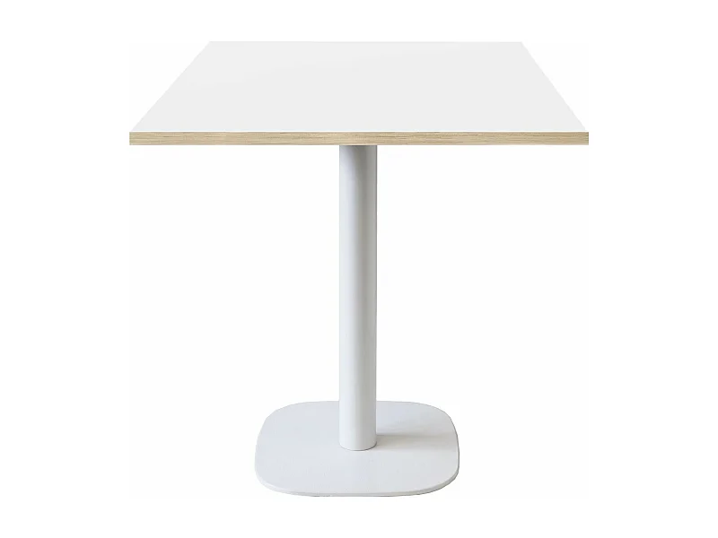 Table 70 x 70 cm - modèle Round pied blanc blanc chants bois