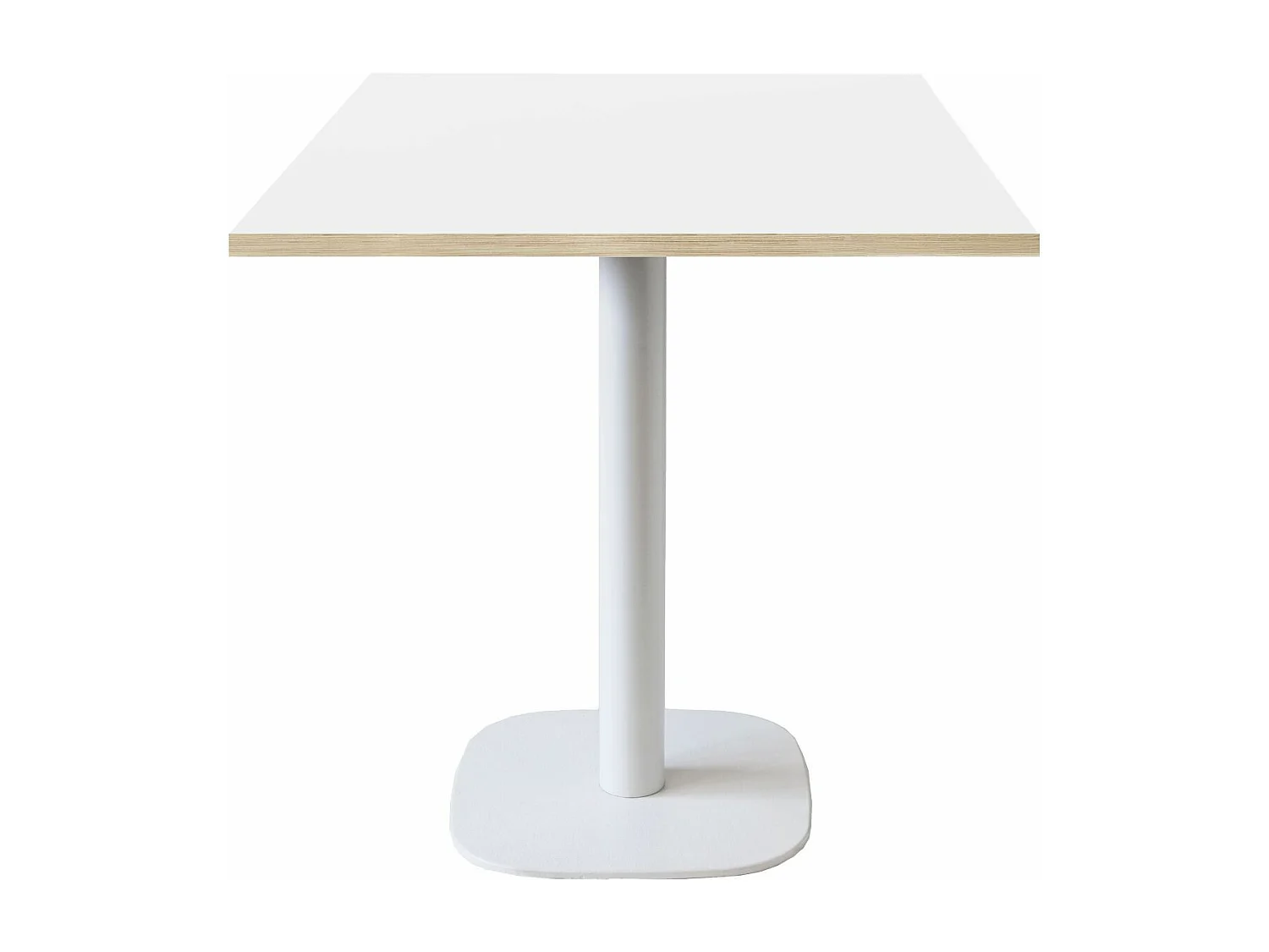 Table 70 x 70 cm - modèle Round pied blanc blanc chants bois