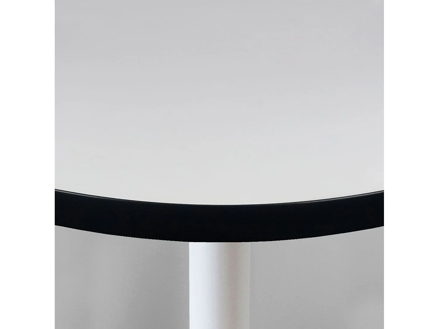 Table ronde Ø 70 cm - modèle Round pied blanc blanc chants noir