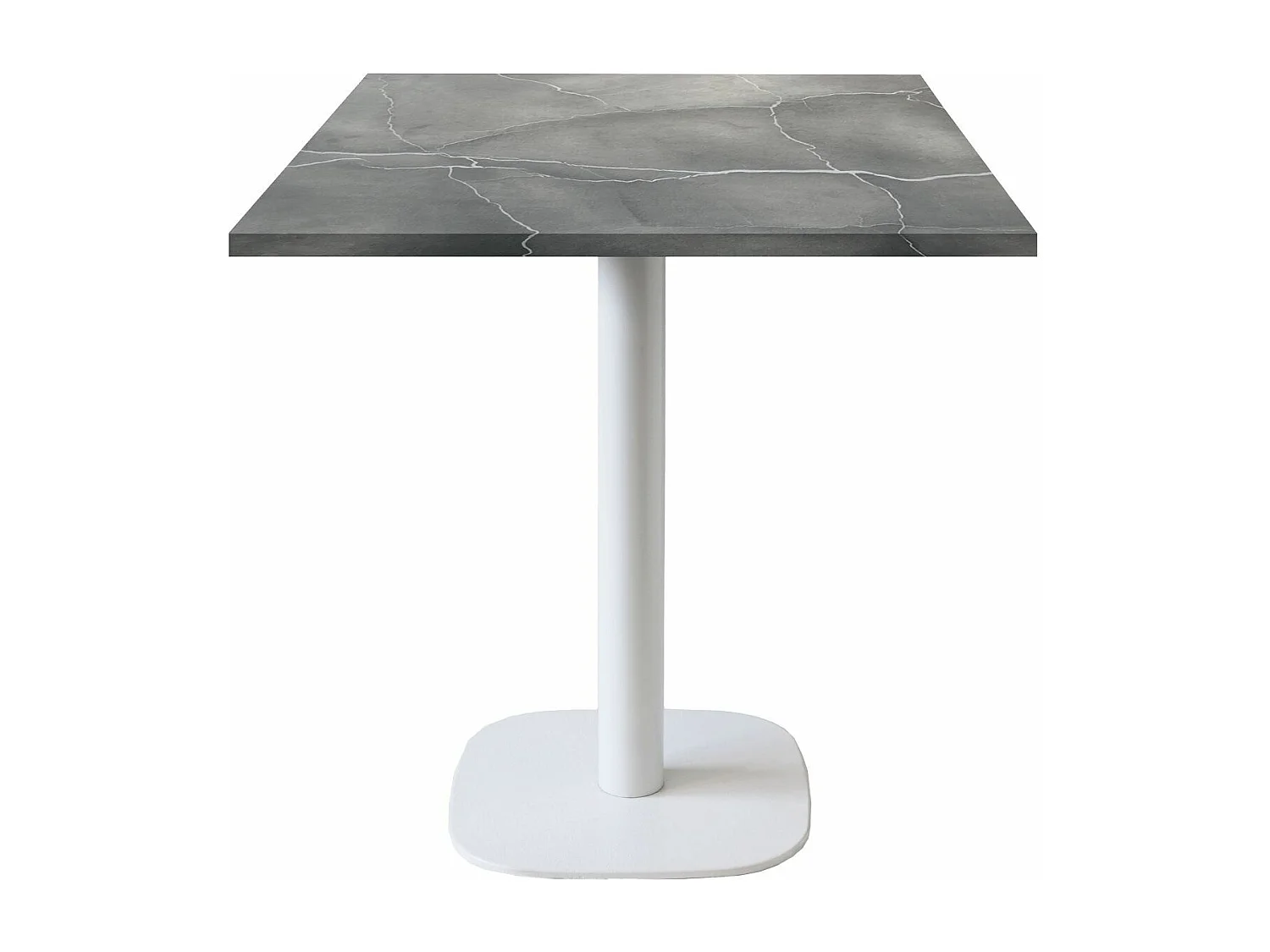 Table 70 x 70 cm - modèle Round pied blanc lune bleue