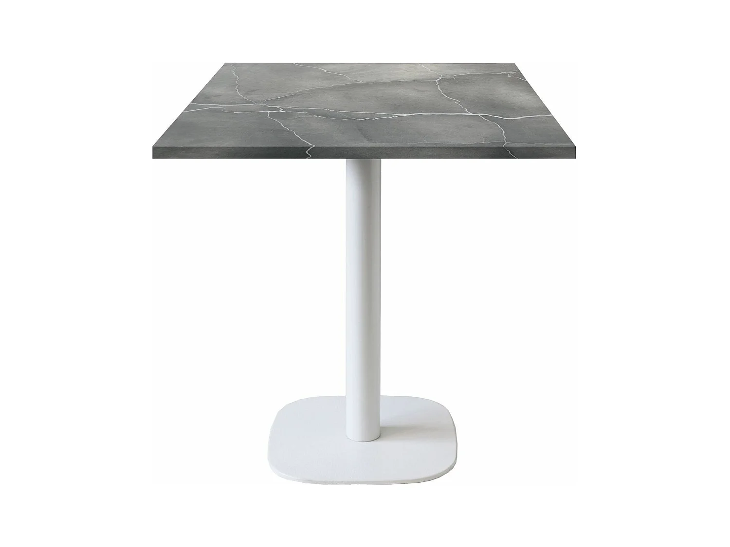 Table 70 x 70 cm - modèle Round pied blanc lune bleue