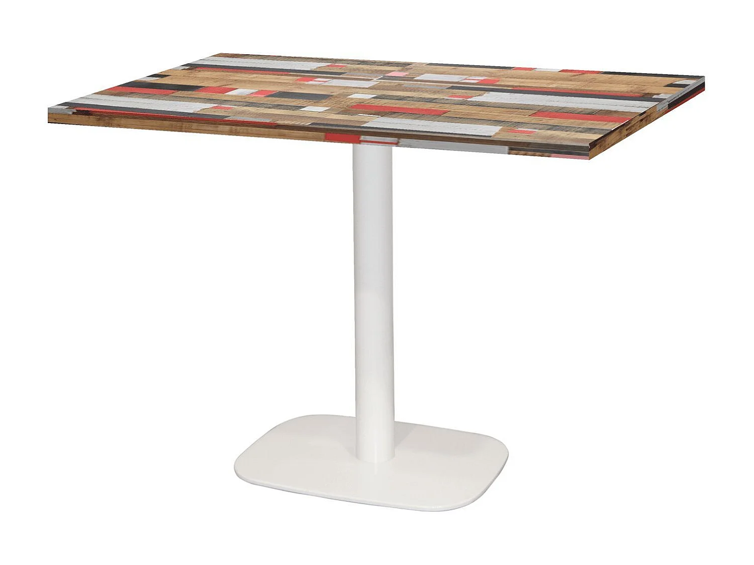 Table 120 x 70 cm - Round pied blanc redden wood