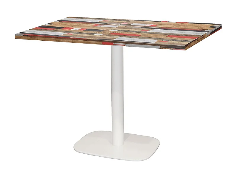 Table 120 x 70 cm - Round pied blanc redden wood