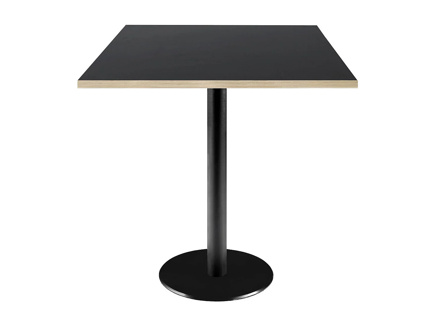 Table 70 x 70 cm - modèle Rome noir avec chants bois