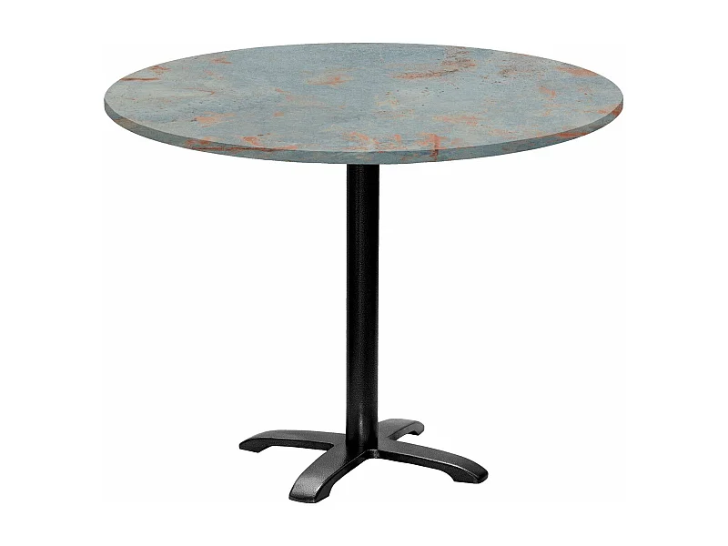 Table ronde Ø 110 cm - modèle Bazila gris rouille