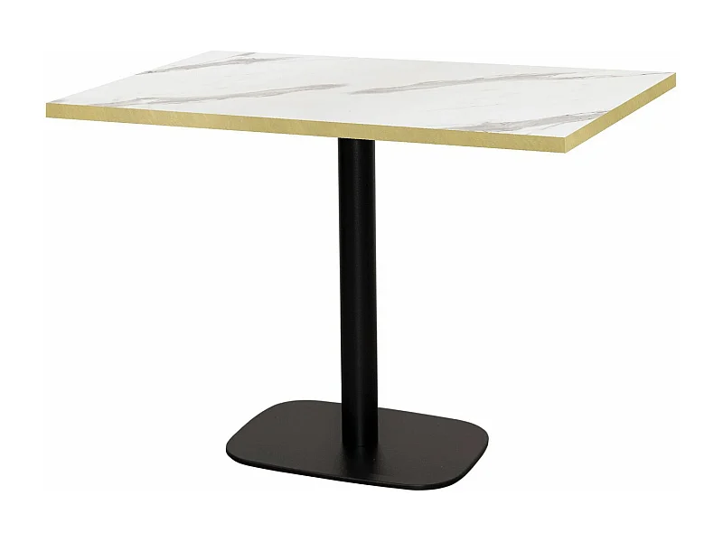 Table 120 x 70 cm - Milan marbre blanc chants laiton
