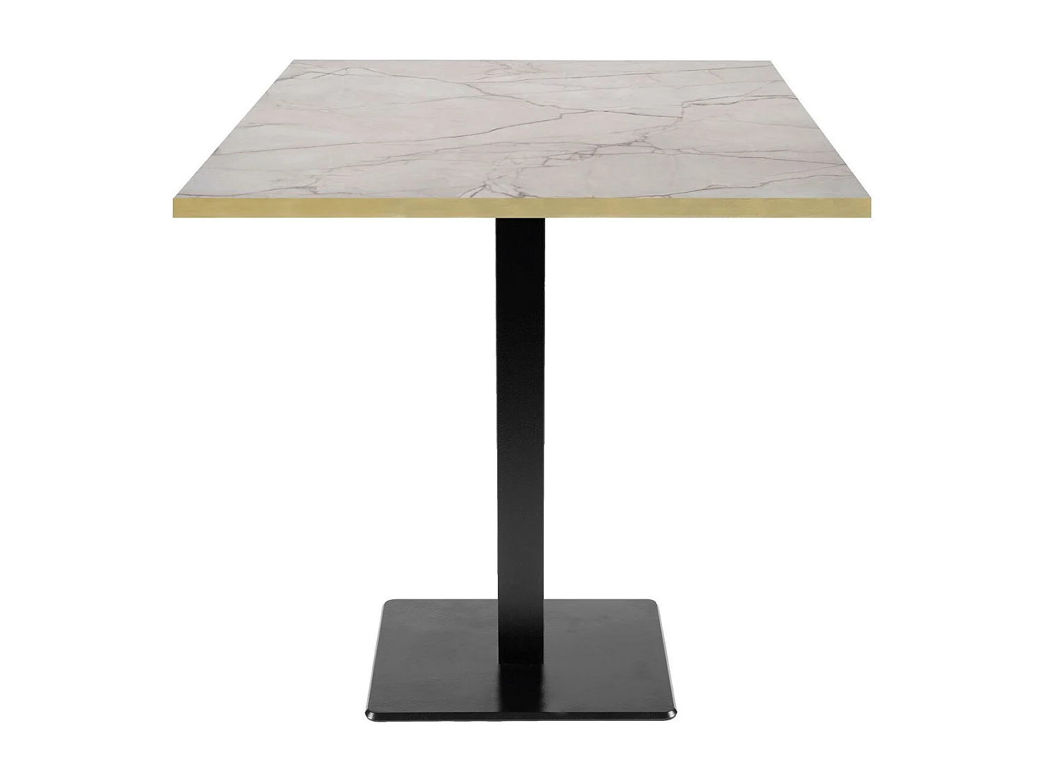Table 70 x 70 cm - modèle Milan marbre yule chants laiton