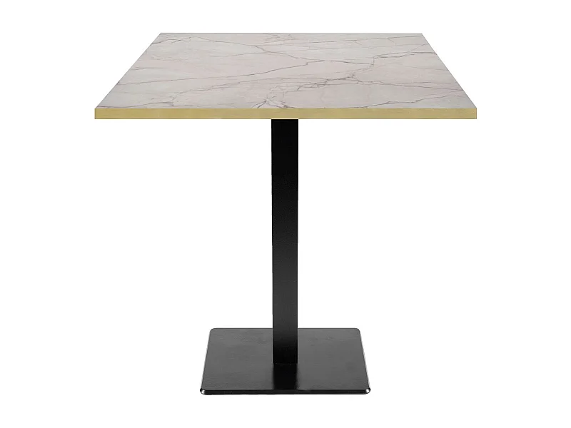 Table 70 x 70 cm - modèle Milan marbre yule chants laiton
