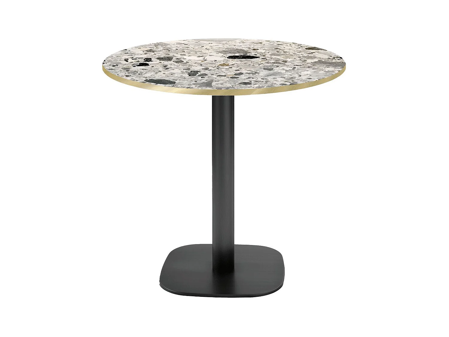 Table ronde Ø 70 cm - modèle Round terrazzo cepp chants laiton
