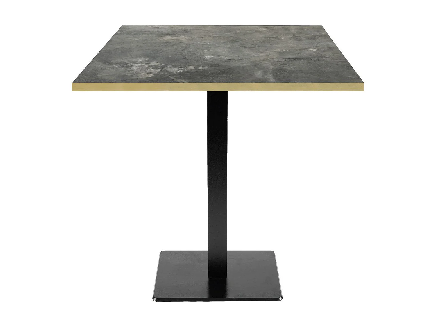 Table 70 x 70 cm - modèle Milan pierre métallisée chants laiton