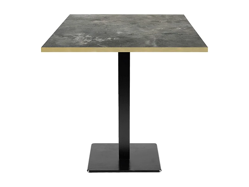 Table 70 x 70 cm - modèle Milan pierre métallisée chants laiton
