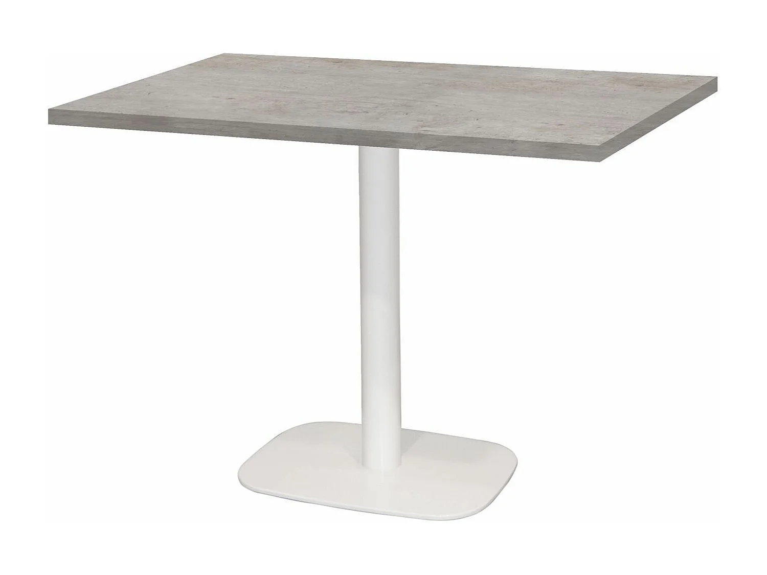 Table 120 x 70 cm - Round pied blanc béton naturel