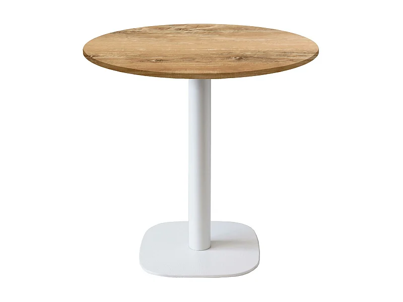 Table ronde Ø 70 cm - modèle Round pied blanc chêne slovène