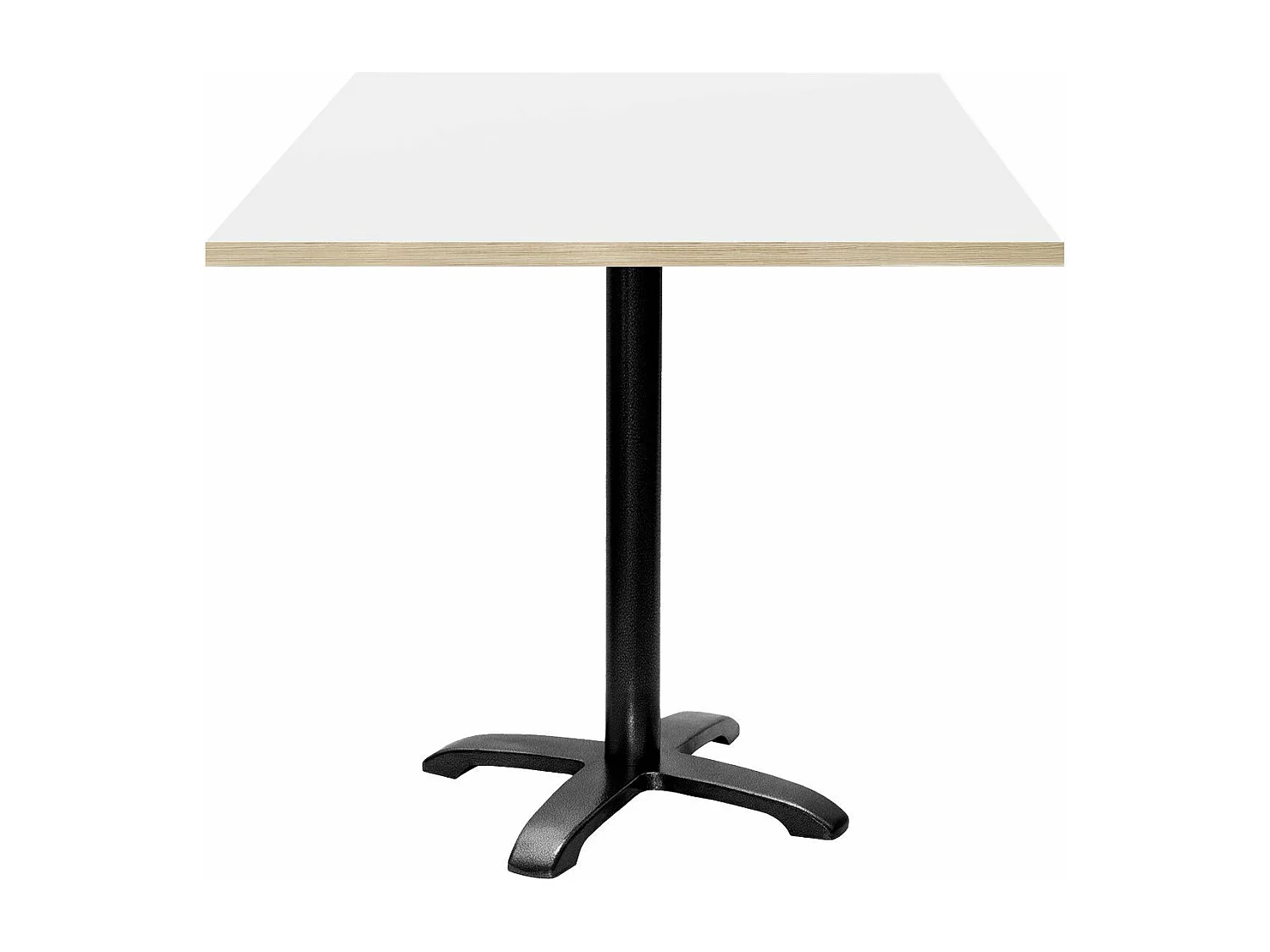 Table 70 x 70 cm - modèle Bazila blanc chants bois