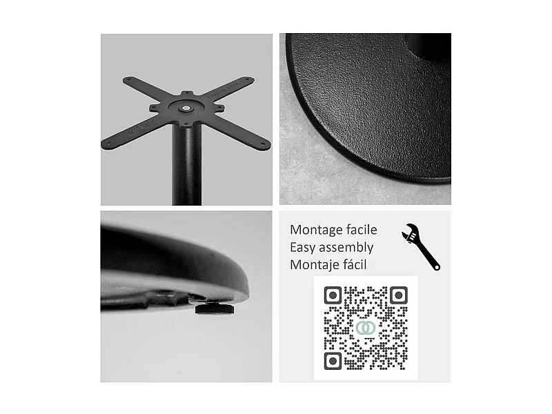 Table 70 x 70 cm - modèle Rome marbre blanc chants laiton