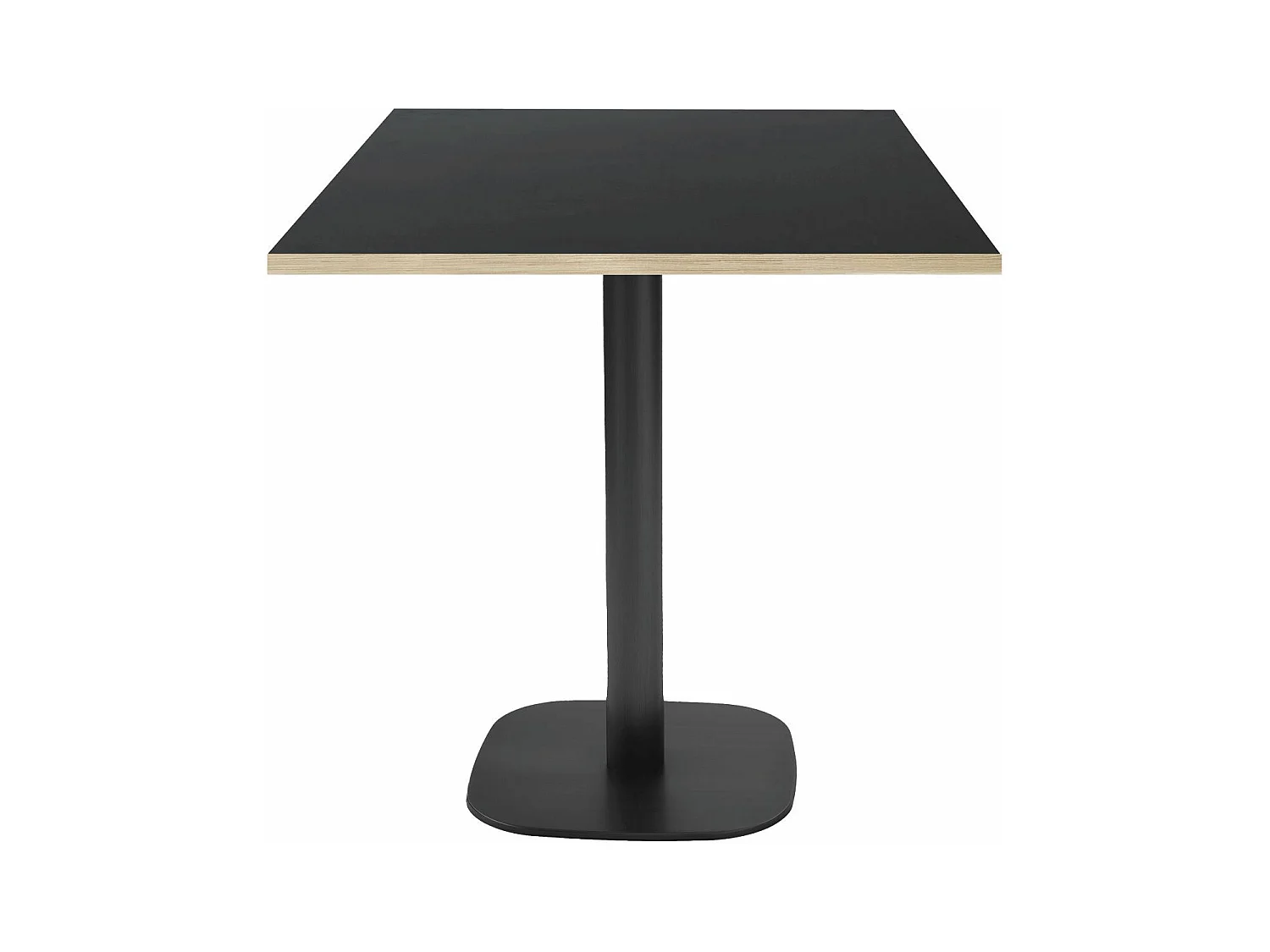 Table 70 x 70 cm - modèle Round noir chants bois