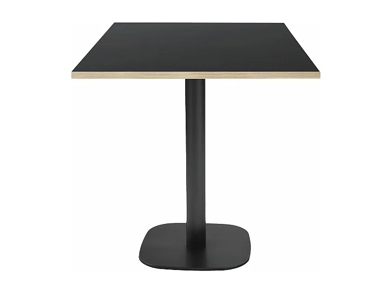 Table 70 x 70 cm - modèle Round noir chants bois