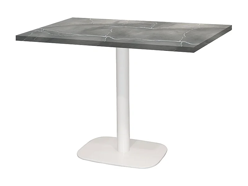 Table 120 x 70 cm - Round pied blanc lune bleue