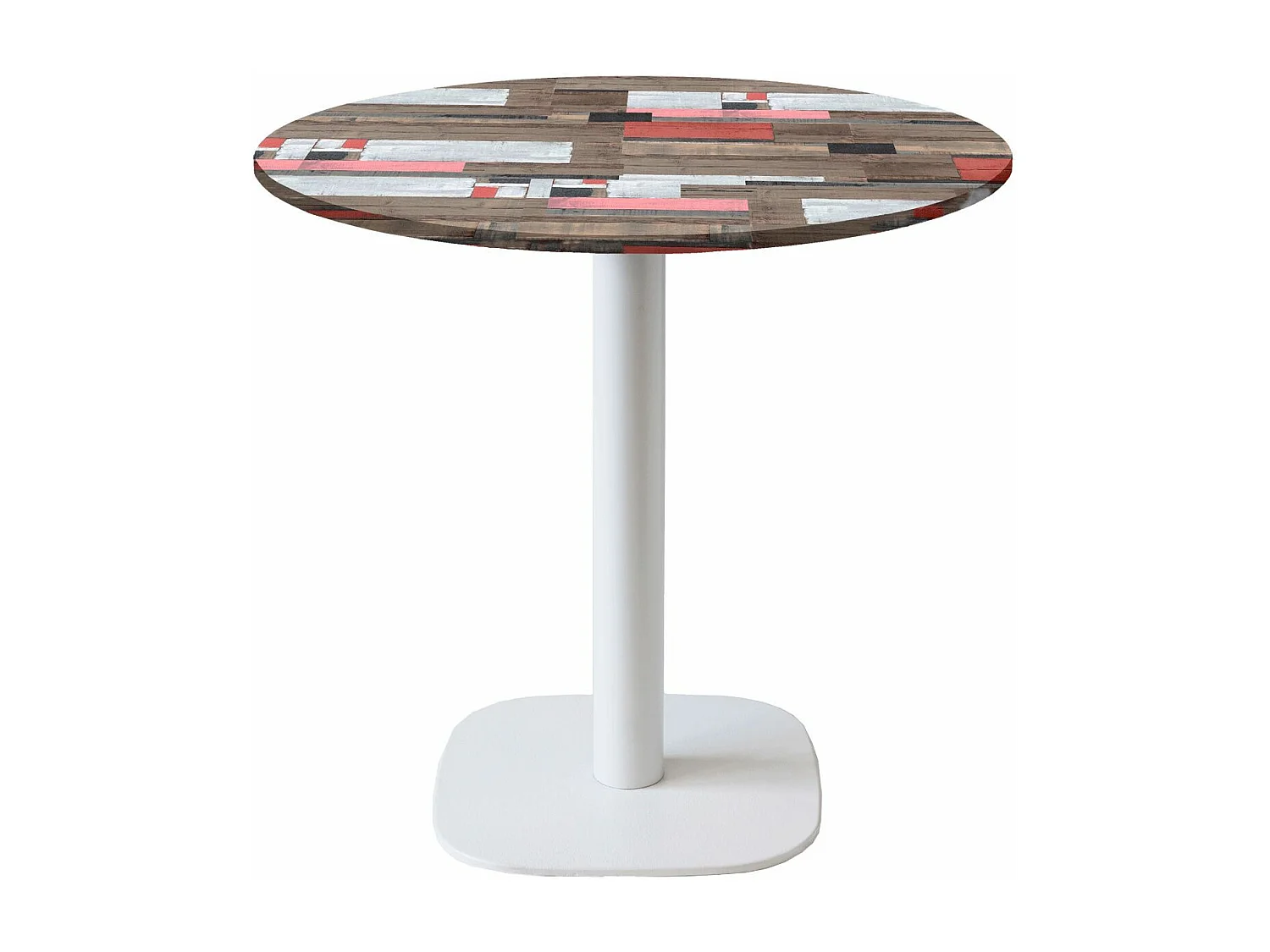 Table ronde Ø 70 cm - modèle Round pied blanc redden wood