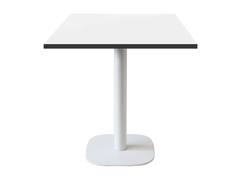 Table 70 x 70 cm - modèle Round pied blanc blanc chants noir