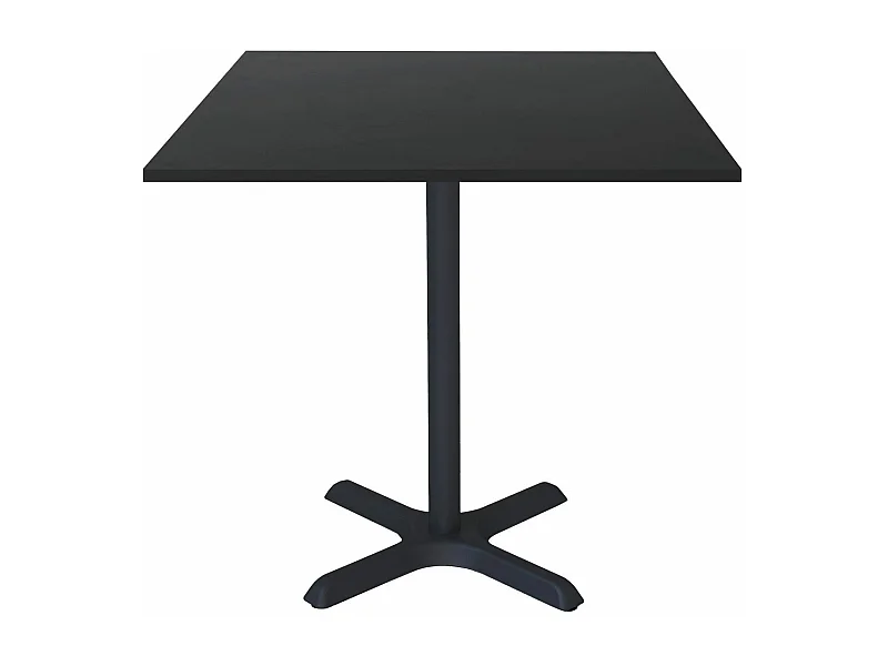Table 70 x 70 cm - modèle Dina pied et noir uni