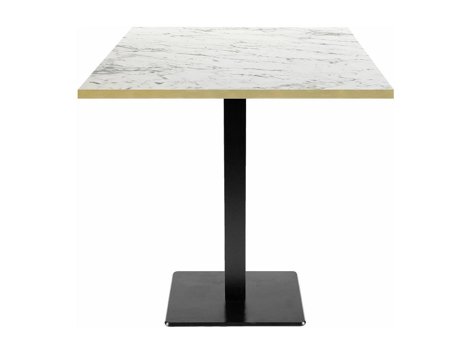 Table 70 x 70 cm - modèle Milan marbre calacatta chants laiton