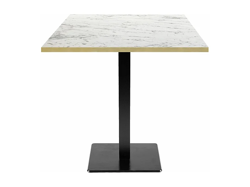 Table 70 x 70 cm - modèle Milan marbre calacatta chants laiton