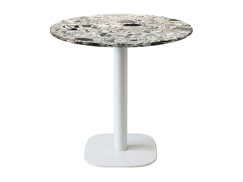 Table ronde Ø 70 cm - modèle Round pied blanc terrazzo cepp