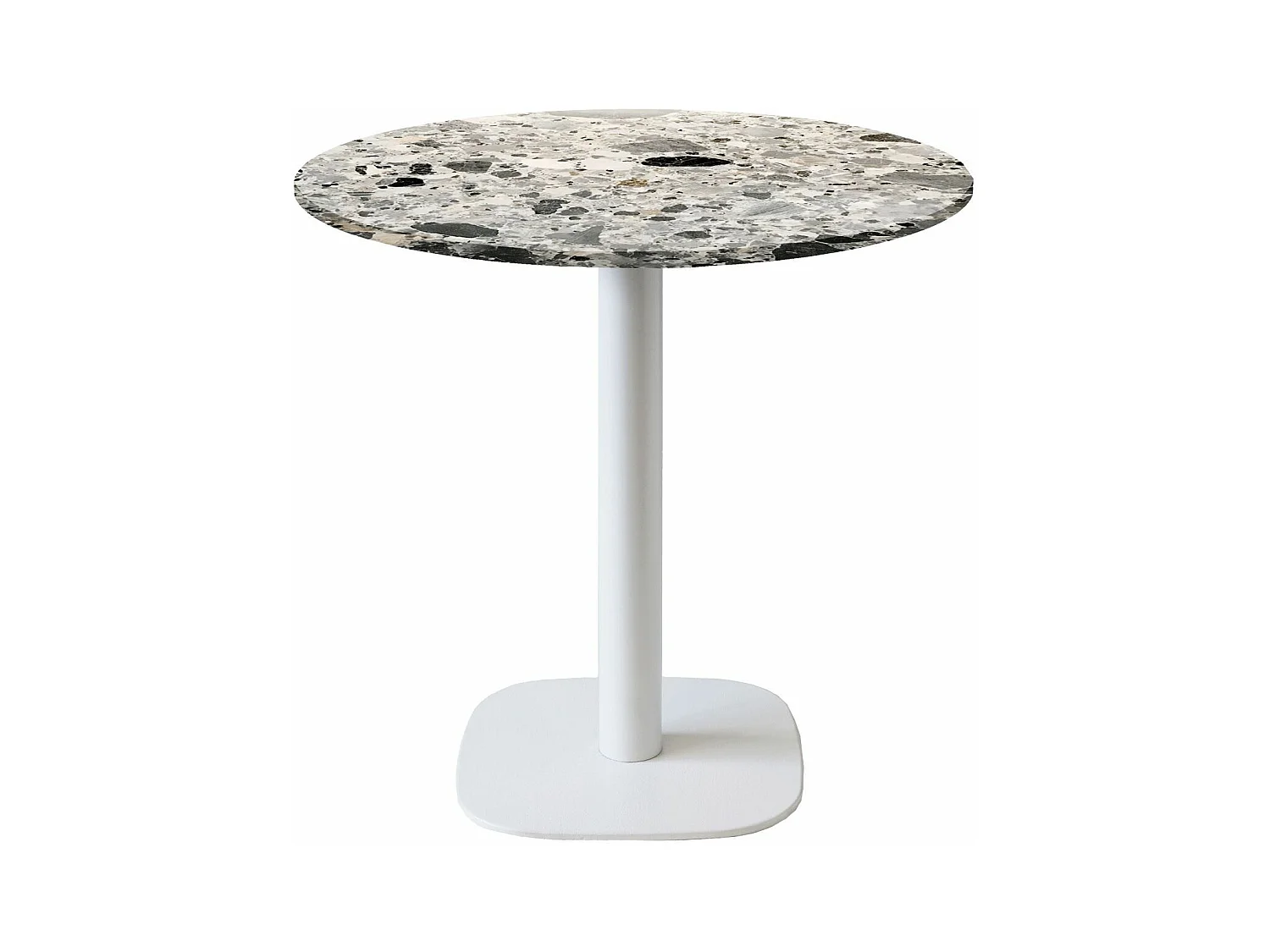 Table ronde Ø 70 cm - modèle Round pied blanc terrazzo cepp