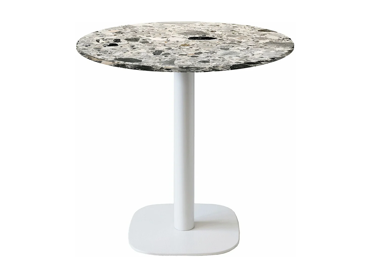 Table ronde Ø 70 cm - modèle Round pied blanc terrazzo cepp